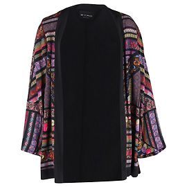 Etro Embroidered Printed Kimono Jacket in Multicolor Satin Multiple colors
