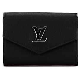 Louis Vuitton-Portefeuille en cuir tri-fold Louis Vuitton M63921-Noir