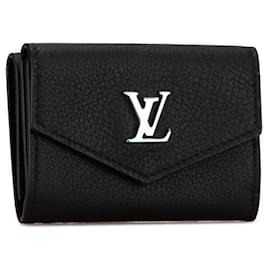 Louis Vuitton-Portefeuille en cuir tri-fold Louis Vuitton M63921-Noir