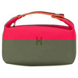 Hermès-Sac à main Hermes Canvas Bridatablack GM-Rose