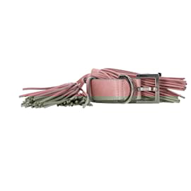 Givenchy-Givenchy Tassel Double Wrap Buckle Belt in Pink Leather -Brown,Pink