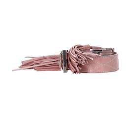 Givenchy-Givenchy Tassel Double Wrap Buckle Belt in Pink Leather -Brown,Pink