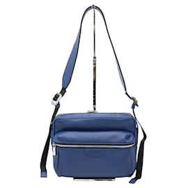 Louis Vuitton-Sac messager en cuir Taiga Louis Vuitton-Bleu
