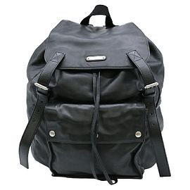 Yves Saint Laurent Saint Laurent Leather Backpack Black Black