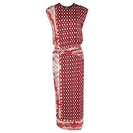 Robe Midi Charisme Indien Johanna Ortiz en Viscose Rouge Rouge Bordeaux