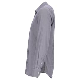 Prada-Prada Striped Shirt in Grey Cotton-Grey