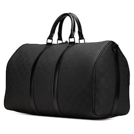 Louis Vuitton-Louis Vuitton Keepall Bandouliere 50 Monogram Taurillon Boston Bag-Black