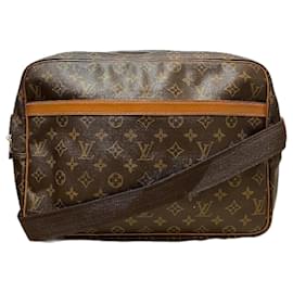 Louis Vuitton-Sac à épaule Reporter GM Monogram Louis Vuitton-Marron