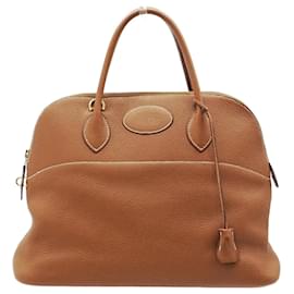Hermès-Sac à main Hermes Bolide 35 Or-Doré,Métallisé