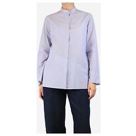 The row Camisa de cuello mandarín a rayas azules - tamaño UK 12 Azul