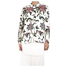 Ba&Sh Camicia in lurex floreale bianca - taglia UK 8 Altro