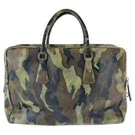 Prada-Prada Saffiano Camouflage Leather Briefcase-Green