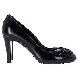 Pumps in suede con frange Tod's in pelle nera Nero