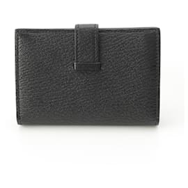 Hermès-Portefeuille Mini Bearn en Chèvre Mysore d'Hermès-Noir