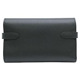 Hermès-Portefeuille Hermes Kelly Moyen Compact Noir-Noir