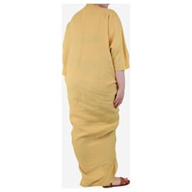 Autre Marque-Yellow ruched linen dress - size M-Yellow