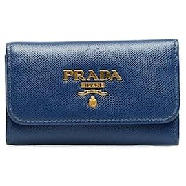 Prada-Prada Saffiano Leather Key Case 1PG222-Blue