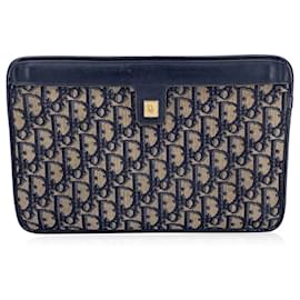 Dior-Christian Vintage Blue issimo Canvas Clutch Bag Purse-Blue