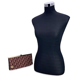 Dior-Christian Vintage Burgundy Logo issimo Canvas Clutch Purse-Dark red