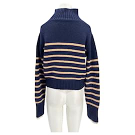 Autre Marque-Pull col roulé en mélange de laine et de cachemire-Navy blue