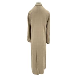 Giorgio Armani-Robe en soie beige-Camel