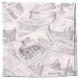 Christian Dior Pañuelo de seda Gris