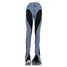 Thierry Mugler Jean bimaterial Azul