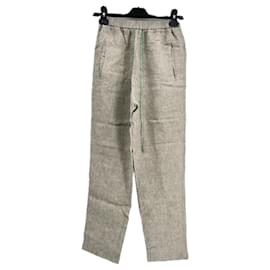 Calças de linho Forte Forte Camel Camelo