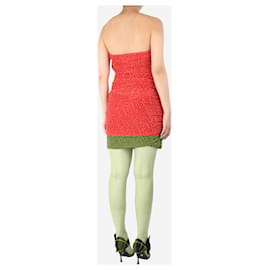 Maje-Maje Red strapless polka dot dress - size UK 12-Red