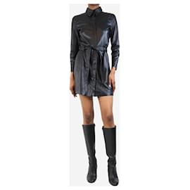 Nanushka-Black faux leather mini dress - size XS-Black