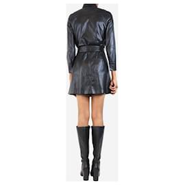 Nanushka-Black faux leather mini dress - size XS-Black