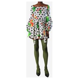 Autre Marque-Black & white polka dot fruit mini dress - size XS-White