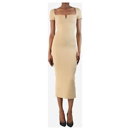Autre Marque-Beige Freya ribbed midi dress - size XS-Other
