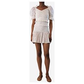 Autre Marque-Pink and white floral shirred mini dress - size XS-White