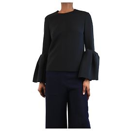 Roksanda Black flared sleeve top - size UK 6 Black