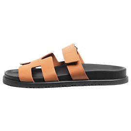 Hermès Sandales en cuir Chypre naturel - taille EU 39 Marron