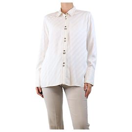 Sandro Weiße Satinbluse - Größe UK 10 Weiß