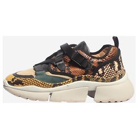 Chloé Baskets en cuir serpent multicolores - taille EU 37 Multicolore