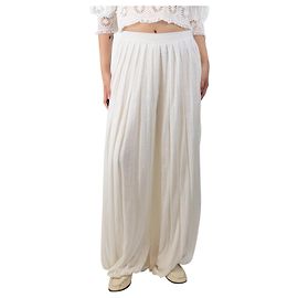 Loro Piana Pantaloni ampi plissettati bianchi - taglia S Bianco