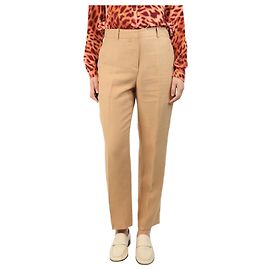 Loro Piana Pantalones de lino marrones - talla UK 12 Castaño