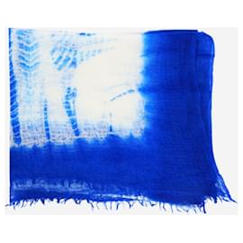 Autre Marque-Blue Shibori Cashmere scarf-Blue