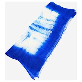 Autre Marque-Blue Shibori Cashmere scarf-Blue