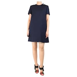 Valentino-Navy blue crepe mini dress - size UK 14-Blue
