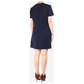 Valentino-Navy blue crepe mini dress - size UK 14-Blue