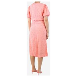 Faithfull the Brand-Pink floral button-down wrap dress - size UK 12-Pink