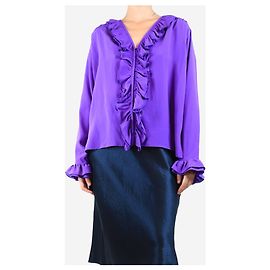 Victoria Beckham Lila Rüschbluse - Größe UK 8 Lila