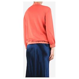 Lanvin-Red jewel-button cardigan - size UK 8-Red