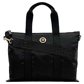 Versace Black 2-Way Tote Bag Black