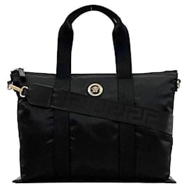 Versace schwarze 2-Wege-Tasche Schwarz
