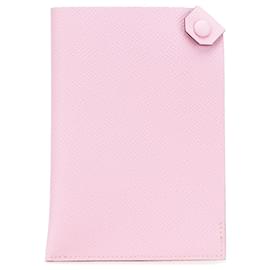 Hermès-Hermès Pink Epsom Tarmac Passport Holder PM-Rose